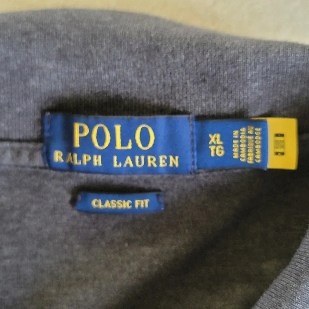 Polo Ralph Lauren Long Sleeve Polo Mens XL Charcoal Gray Classic Fit Cotton